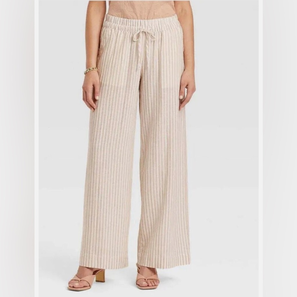 High-Rise Wide Leg Linen Pants